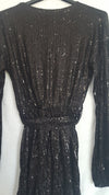 Black Sequin Deep Plunge Playsuit