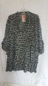 Leopard Print Smock Dress - Khaki