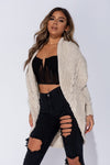 Ladies  cream cable knitted shawl cardigan