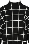 Ladies black check print knitted jumper