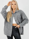 Vera Plain Thick Shacket Jacket - Grey