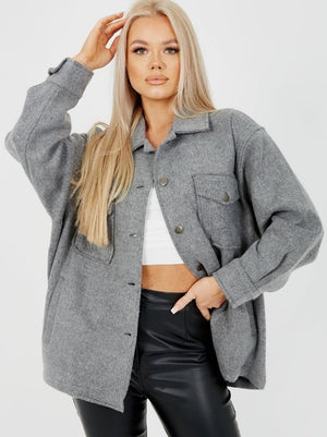 Vera Plain Thick Shacket Jacket