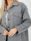 Vera Plain Thick Shacket Jacket - Grey