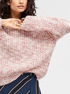 Ladies pink glitter threaded jumper