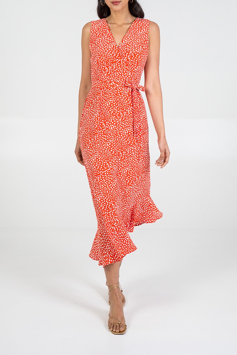 Ladies orange maxi dress