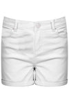 Ladies cream denim shorts