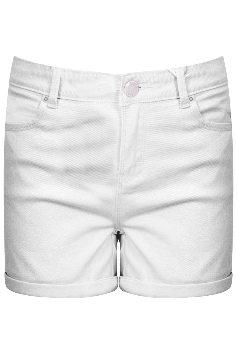 Ladies cream denim shorts