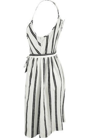 Ladies black and white stripey mini dress