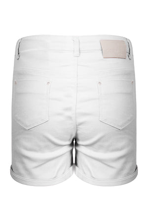 Ladies cream denim shorts