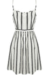 Ladies black and white stripey mini dress