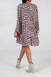 Ladies cream leopard print smock dress