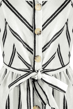 Ladies black and white stripey mini dress