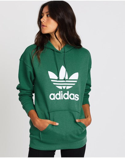 Adidas Ladies Original Green Trefoil Hoodie Jumper