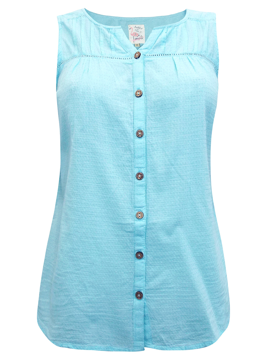 Mantaray Light Blue Sleeveless Top