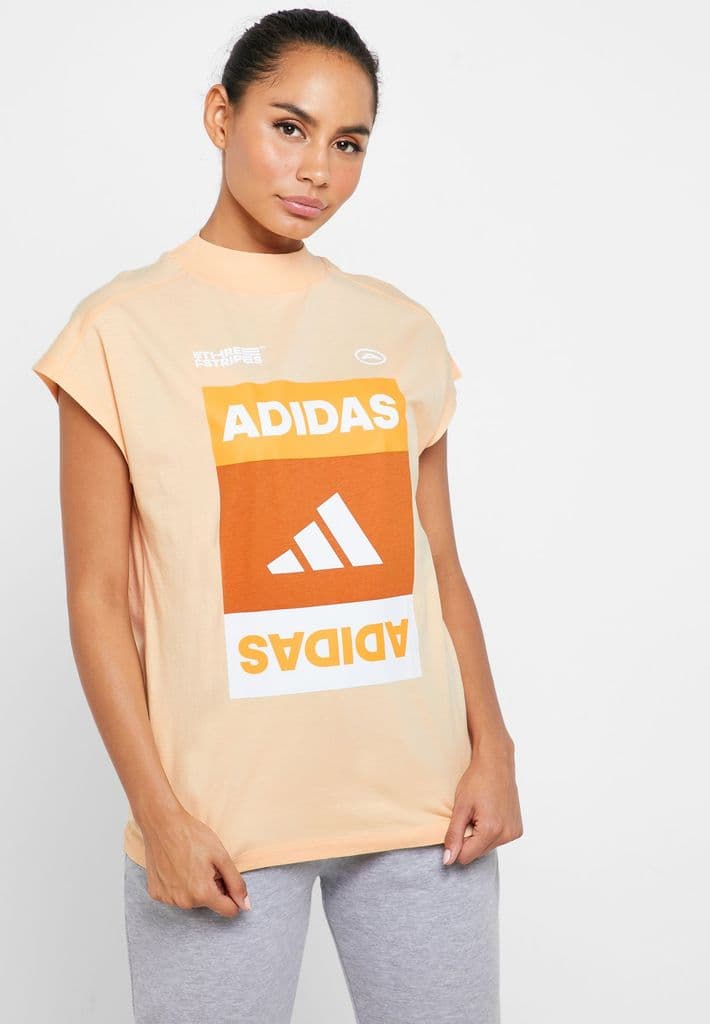 Ladies Adidas Peach TP Graph Tee T shirt