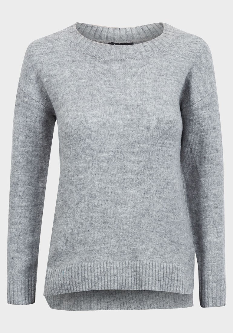 Ladies light grey ribbed jumper