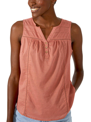 Mantaray Terracotta Pure Cotton Sleeveless Top