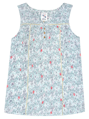 Ivory Floral Mantaray Sleeveless Top