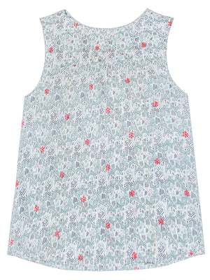 Ivory Floral Mantaray Sleeveless Top