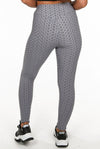 Ladies textured detailed light grey leggings