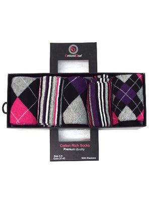 5 Pack of Cotton Rich High Ankle Socks Gift Set