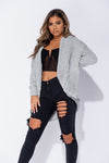 Ladies grey cable knitted shawl cardigan