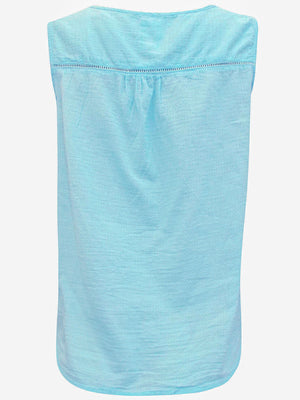 Mantaray Light Blue Sleeveless Top