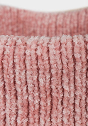 Ladies pink roll neck chenille jumper