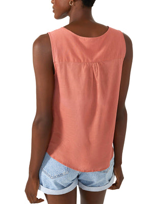 Mantaray Terracotta Pure Cotton Sleeveless Top