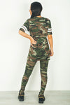 Ladies khaki top and bottoms lounge set