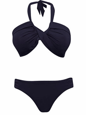 Monsoon Accessorize Black Halter Neck Bandeau Bikini Set