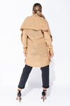 Ladies beige cable knitted shawl cardigan