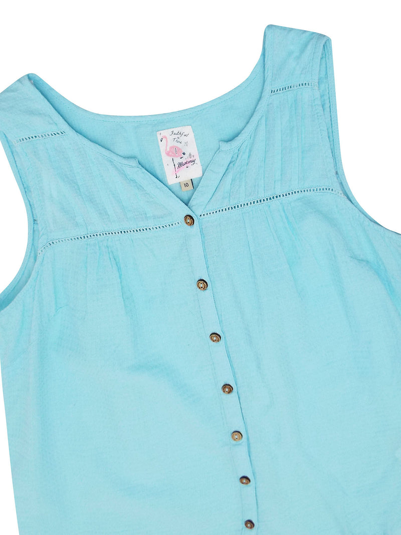 Mantaray Light Blue Sleeveless Top