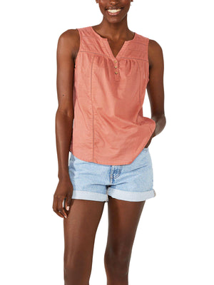 Mantaray Terracotta Pure Cotton Sleeveless Top