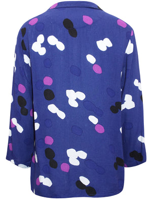 White Stuff Purple Printed Peter Pan Collar Top