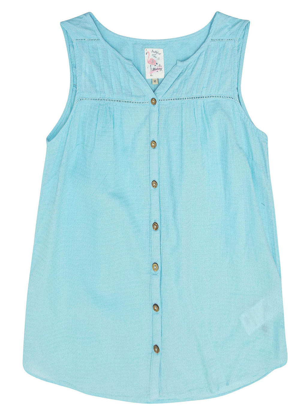 Mantaray Light Blue Sleeveless Top