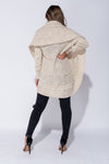 Ladies cream cable knitted shawl cardigan