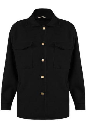 Ladies black oversized shacket