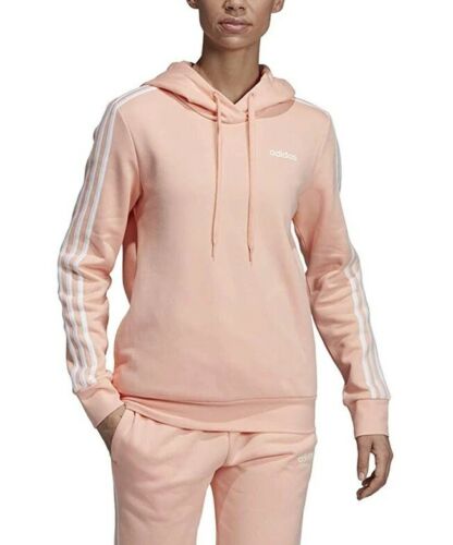 Adidas Ladies Peach Three White Stripe Hoodie