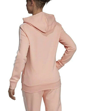 Adidas Ladies Peach Three White Stripe Hoodie