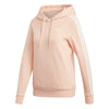 Adidas Ladies Peach Three White Stripe Hoodie