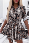 Ladies brown leopard print snake dress