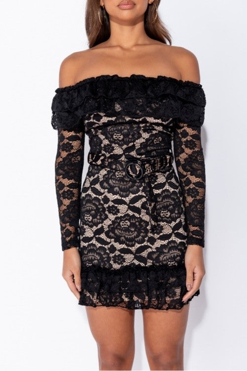 Ladies black lace dress