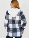 Ladies blue and white hooded zip jacket