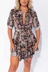 Ladies brown leopard print snake dress