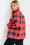 Ladies red and black checked shacket