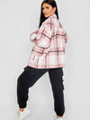 Ladies pink checked shacket