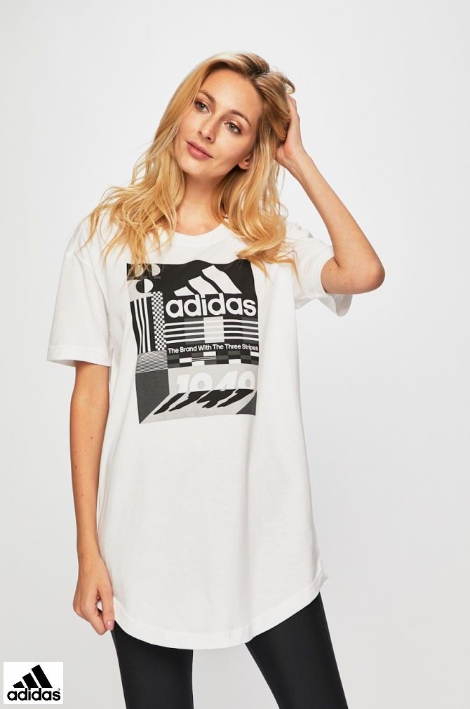 Ladies Adidas White and Black 1949 T-Shirt