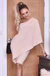 Ladies stone shoulder overlay dress