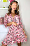 Ladies pink floral dress